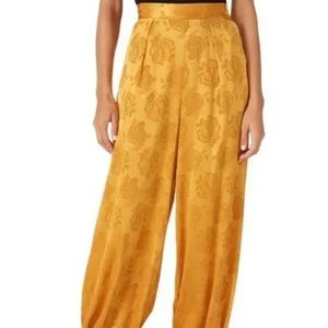 Ronny Kobo Satin Kristine Pants Yellow Size XS